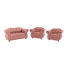 Ver imagem 1 de Sofá Chesterfield Merlo 2 lugares 2,30 + 2 Poltronas - Suede Rosa / decoração, recepção, sala tv est