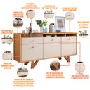 Ver imagem 6 de Kit Aparador Sala de Jantar Valentim com Cristaleira Dominic B01 Cinamomo Off White - Lyam Decor Val