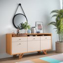 Ver imagem 3 de Kit Aparador Sala de Jantar Valentim com Cristaleira Dominic B01 Cinamomo Off White - Lyam Decor Val