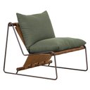 Ver imagem 1 de Poltrona Decorativa Turim Base Titânio Recouro Camel Linho Verde - Nexta Casa