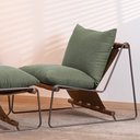 Ver imagem 2 de Poltrona Decorativa Turim Base Titânio Recouro Camel Linho Verde - Nexta Casa