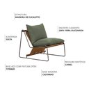 Ver imagem 3 de Poltrona Decorativa Turim Base Titânio Recouro Camel Linho Verde - Nexta Casa