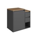 Ver imagem 3 de Balcão Gabinete de Banheiro Suspenso 60 Bahamas com 1 Porta e 2 Gavetas Preto/Grafite