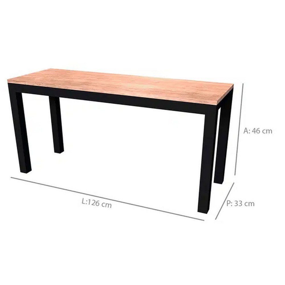 Conjunto de Mesa 2 Bancos 136cm Tampo MDP Estrutura em Aço Aura Fabone - 4