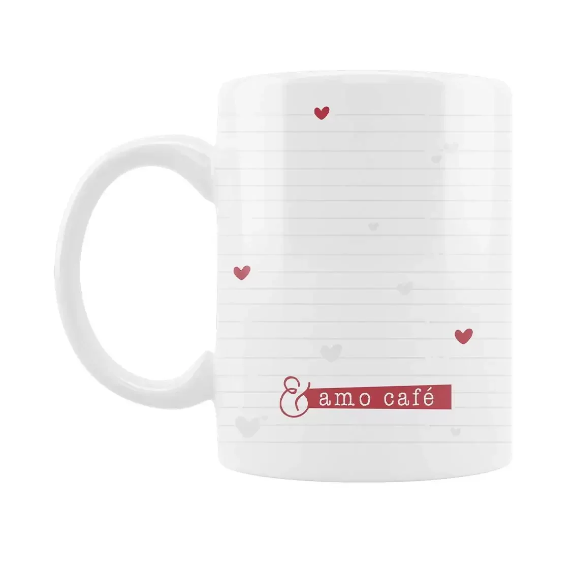 CANECA CILINDRICA - AMO TEU SORRISO BRANCA - 2