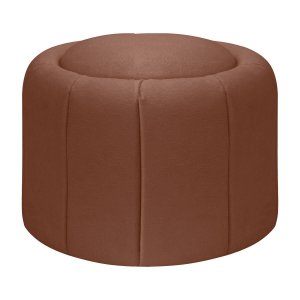 Puff Redondo Orgânico Resistente Flora 45x45 Bouclê - Sofa Store:bouclê Terracota