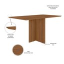 Ver imagem 5 de Conjunto Mesa de Jantar Helo 160cm 6 Cadeiras Jade Revestidas em Suede Carvalho