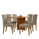 Ver imagem 2 de Conjunto Mesa de Jantar Helo 160cm 6 Cadeiras Jade Revestidas em Suede Carvalho