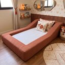 Ver imagem 1 de Cama Infantil Montessoriana a Vácuo Solteiro Colchão Brinde Bouclê Terracota Montanaris Decor