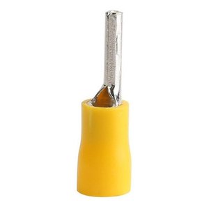 100un Terminal Pino Agulha Pre Isolado 4,0mm a 6,0mm Amarelo