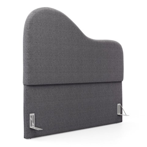 Cabeceira Orgânica Cama Box Casal Padrão Sea 140cm com Frame Bouclé Cinza Escuro - Abmaza