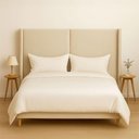 Ver imagem 1 de Cabeceira Cama Casal 156cm Estofada Linho ou Veludo Editável Cor:veludo Luxor Creme