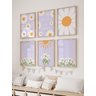 Kit 6 Quadros Decorativos Infantil Flores Girassol No1 - 1