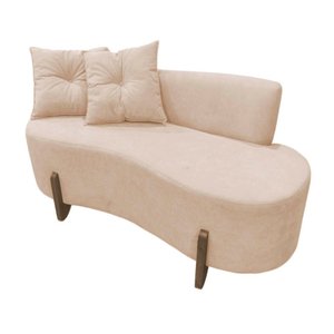 Namoradeira Sofá Feijão Luna Orgânica Suede Bege