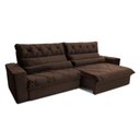 Ver imagem 4 de Sofá Retrátil/reclinável França 250cm Suede Velut com Molas no Assento - King House