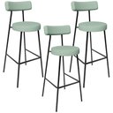 Ver imagem 1 de Kit 03 Banquetas Alta Bar Cozinha Sala de Jantar Aço Milão L02 Linho Verde Menta - Lyam Decor