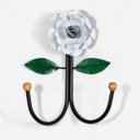 Ver imagem 1 de Cabideiro de Parede Cabide para Roupas 2 Ganchos Flor Branca