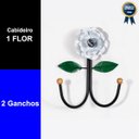 Ver imagem 2 de Cabideiro de Parede Cabide para Roupas 2 Ganchos Flor Branca