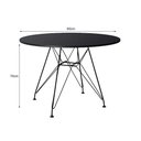 Ver imagem 2 de Mesa de Jantar Eames 80cm Tampo Redondo Preto Base de Ferro