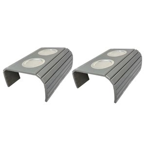 Kit 02 Esteira Decorativa Laqueada Sofá Copo Alumínio Cinza M A Sorprezo