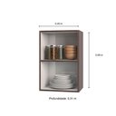 Ver imagem 2 de Armário Aéreo De Cozinha Evidence 1 Porta Com Prateleira Poliman Móveis Amêndoa