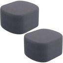 Ver imagem 1 de Kit 2 Puffs Decorativos Orgânico para Living Quarto 70cm Doha W01 Suede Cinza - Lyam Decor