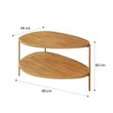 Ver imagem 6 de Mesa Lateral Orgânica 60cm Altura Pé Dourado:canela