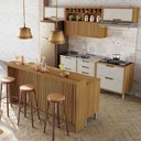 Ver imagem 1 de Cozinha Modulada 08 Peças Ripado Nesher Imperatriz Gourmet 100% Mdf