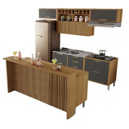 Cozinha Modulada 08 Peças Ripado Nesher Imperatriz Gourmet 100% Mdf - 2