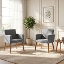 Ver imagem 1 de Jogo 2 Poltronas para Escritório Decor Escrivaninha Resistente Confortável Luxo