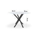 Ver imagem 3 de Mesa de Sala Jantar Volga C/ Tampo de Vidro Quadrado 90cm Niquel - Kappesberg