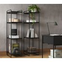 Ver imagem 4 de Estante Multiuso Criare Estilo Industrial Prateleiras Escritório Moderno Livreiro Alta Cor Preto