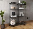 Ver imagem 2 de Estante Multiuso Criare Estilo Industrial Prateleiras Escritório Moderno Livreiro Alta Cor Preto