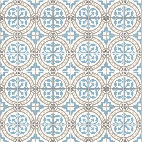 Papel de Parede Azulejo Clássico em Tons Claros - 2,50x0,50m