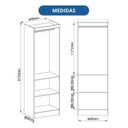 Ver imagem 4 de Guarda-Roupa Modulado 2 Portas com Prateleiras e Cabideiro Infinity Marrom/Cedro/Blush