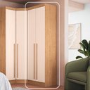 Ver imagem 2 de Guarda-Roupa Modulado 2 Portas com Prateleiras e Cabideiro Infinity Marrom/Cedro/Blush Line