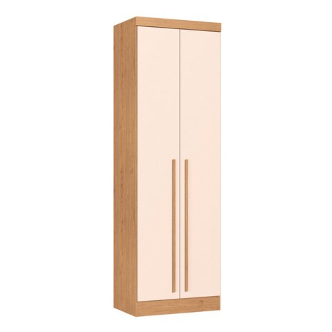 Guarda-Roupa Modulado 2 Portas com Prateleiras e Cabideiro Infinity Marrom/Cedro/Blush Line