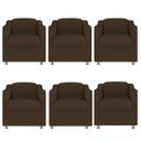 Ver imagem 1 de Kit 6 Poltronas Decorativa Tilla Suede Marrom - Twdecora