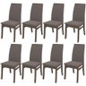 Kit 8 Cadeiras Estofadas Valéria Castanho-suede Castor - 1