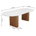 Ver imagem 2 de Mesa de Jantar Toscana 250x108cm Oblongo - Amêndoa - Tampo 250x108cm Branco/vidro Off-white
