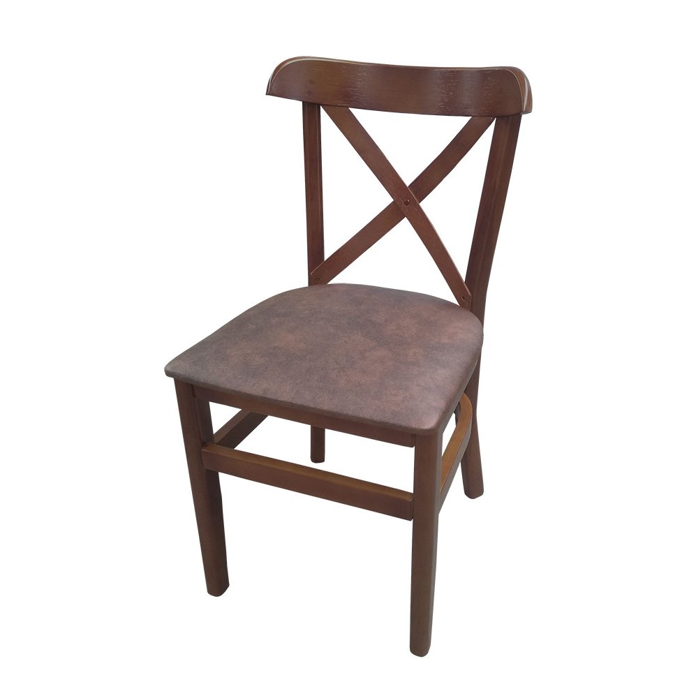 Cadeira Fixa Merlim de Madeira com Estofado - Imbuia
