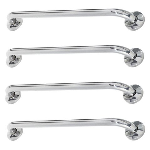 Alça de Apoio 60cm Barra Kit 4 Unidades Inox Deficiente Cadeirante Idoso Banheiro Acessibilidade