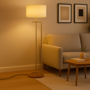 Luminaria Salone Abajur de Chao Moderno Sala Quarto:palha/champanhe