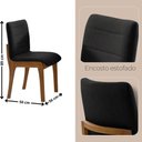 Ver imagem 2 de Conjunto de Jantar Nala 8 Lugares com Cadeiras Bella Linho Preto 220cm Mobillare