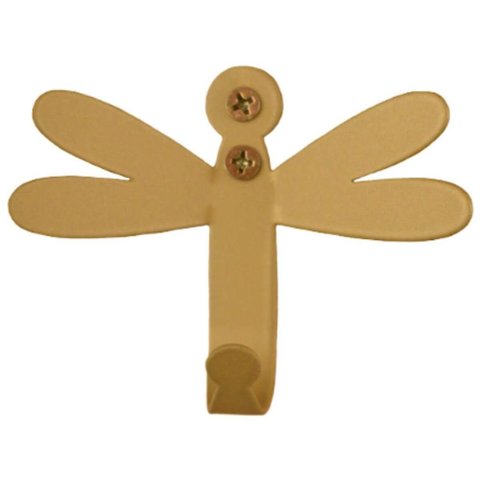 Gancho Cabideiro de Parede Libélula Dourada Aço Carbono Luft Masutti Pendurar Roupas Bolsas