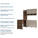 Ver imagem 7 de Cozinha Completa 4 Peças com Bancada Mesa Gourmet Armário Aéreo e Balcão de Pia Mel Luciane Móveis