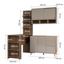 Ver imagem 6 de Cozinha Completa 4 Peças com Bancada Mesa Gourmet Armário Aéreo e Balcão de Pia Mel Luciane Móveis
