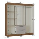Ver imagem 3 de Cômoda 867 4 Gavetas e Guarda Roupa Casal Tóquio 6 Portas Castanho Off White - Poquema
