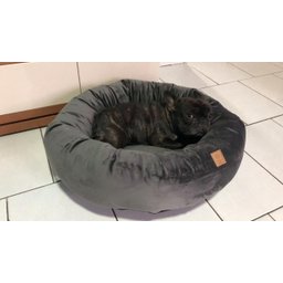 Cama Resistente para Cachorros Nuvem Veludo Gg 80x80:Cinza Escuro Veludo - 3