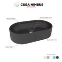 Ver imagem 2 de Cuba de Apoio para Banheiro em Mármore Sintético Nimbus Preto - Cozimax